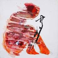 Carlo Nordloh bobparsley „Little Square Man 2“, Acryl/Tusche auf Leinwand, 2007, 20 x 20 cm