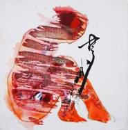 Carlo Nordloh bobparsley „Little Square Man 2“, Acryl/Tusche auf Leinwand, 2007, 20 x 20 cm