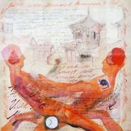 Carlo Nordloh bobparsley„Transsibirien 10 (12-teilig)“, Acryl/ Fineliner, Collage auf Papier, 30 x 30 cm