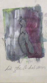 Jan Mövius, "Die Geburt der Venus", Mischtechnik (Druck, Malerei, Zeichnung) auf Papier (gerahmt), 30 x 30cm, 2005