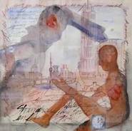 Carlo Nordloh bobparsley„Transsibirien 12 (12-teilig)“, Acryl/ Fineliner, Collage auf Papier, 30 x 30 cm