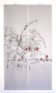 Carlo Nordloh bobparsley„Large Flower 1+2“, Leinwanddrucke, 220 x 60 cm
