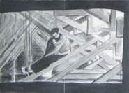 "o.T.",	Mischtechnik (Druck, Malerei, Zeichnung) auf Papier (gerahmt), 21 x 29,7cm, 2002
