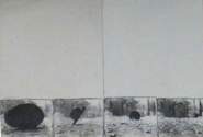 "o.T.",	Mischtechnik (Druck, Malerei, Zeichnung) auf Papier (gerahmt), 21 x 29,7cm, 2002