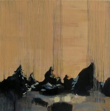 Josephine Behlke "Nachtwald 1", Öl auf Leinwand, 50x50cm, 2007