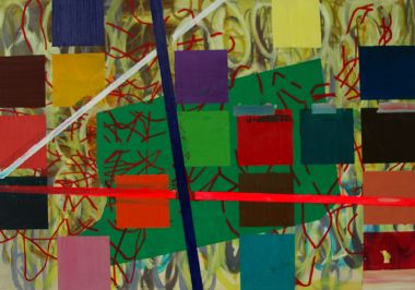 Surya Gied, “Kartuschendecke“, 2006,Öl auf Leinwand, 100x140cm