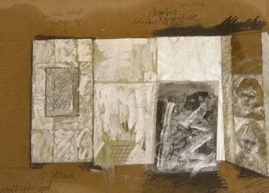 Matthias Hollefreund „Entwurf Eisraum“ Collage/Packpapier, 1979, 45 X 60 cm