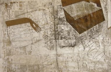 Matthias Hollefreund „"THE TIMES"“ Collage/Packpapier, 1978, 41 X 60 cm